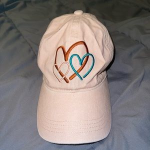Light pink hat with hearts